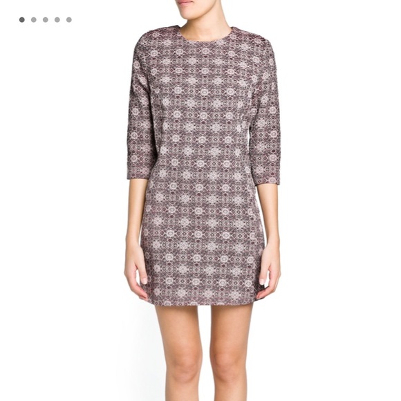 Mango MNG jacquard dress with padded shoulders - Picture 6 of 8